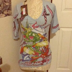 NWT ED hardy 3/4 sleeve